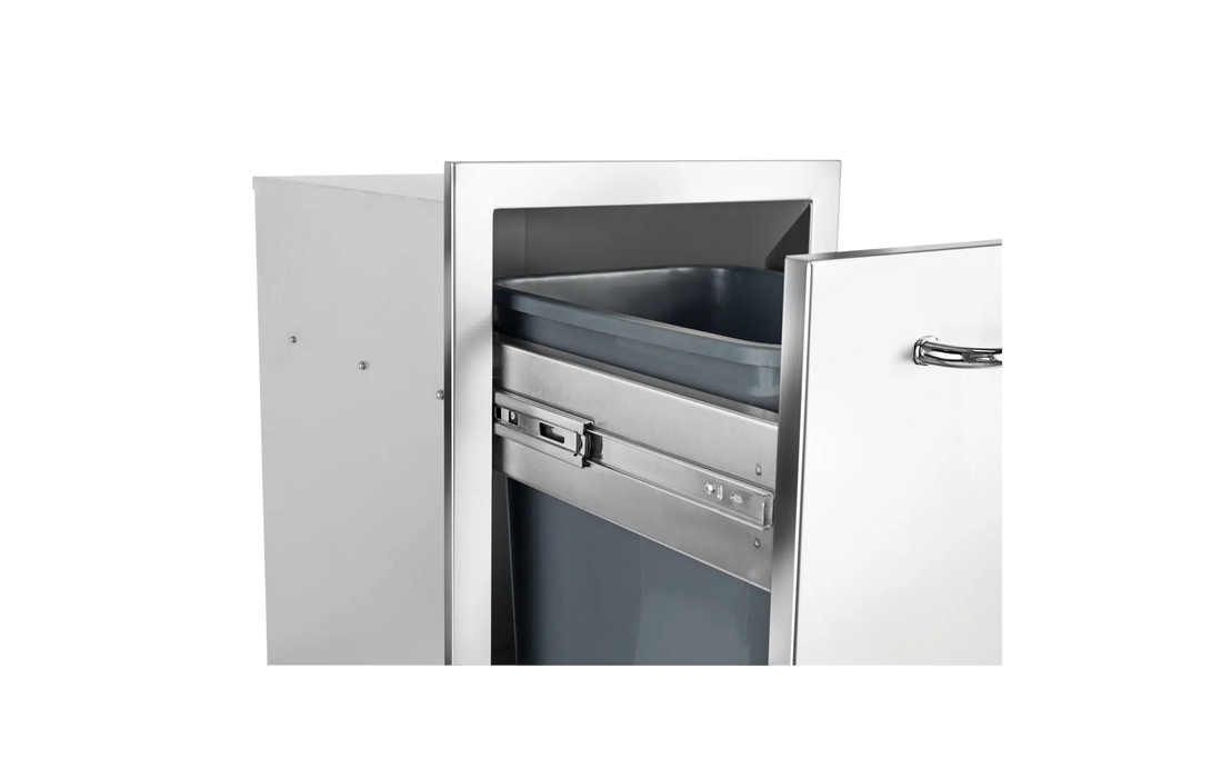 Bull Slim Stainless Steel 10 Gallon Trash Drawer with Reveal (trash can included)