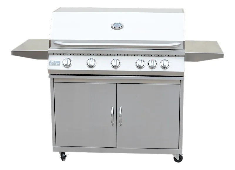 KoKoMo 5 Burner 40 inch Cart Model BBQ Grill With Locking Casters