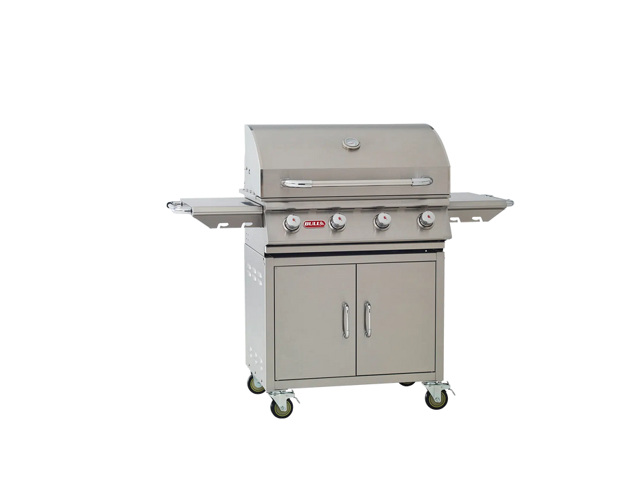 Bull Outlaw Cart w/ Stainless Steel 4 Burner Gas Grill Head