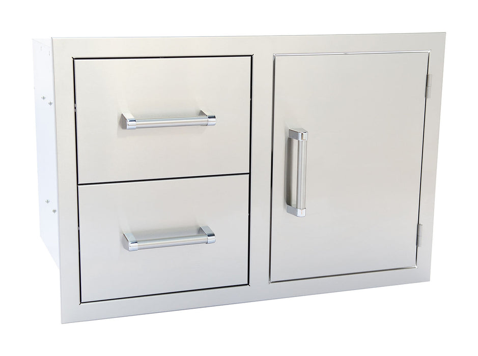 KoKoMo Outdoor Kitchen Stainless Steel Double Drawer-One Door Combo