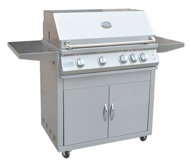 KoKoMo Professional 4 Burner 32 inch Cart Model BBQ Grill & Locking Casters - NG