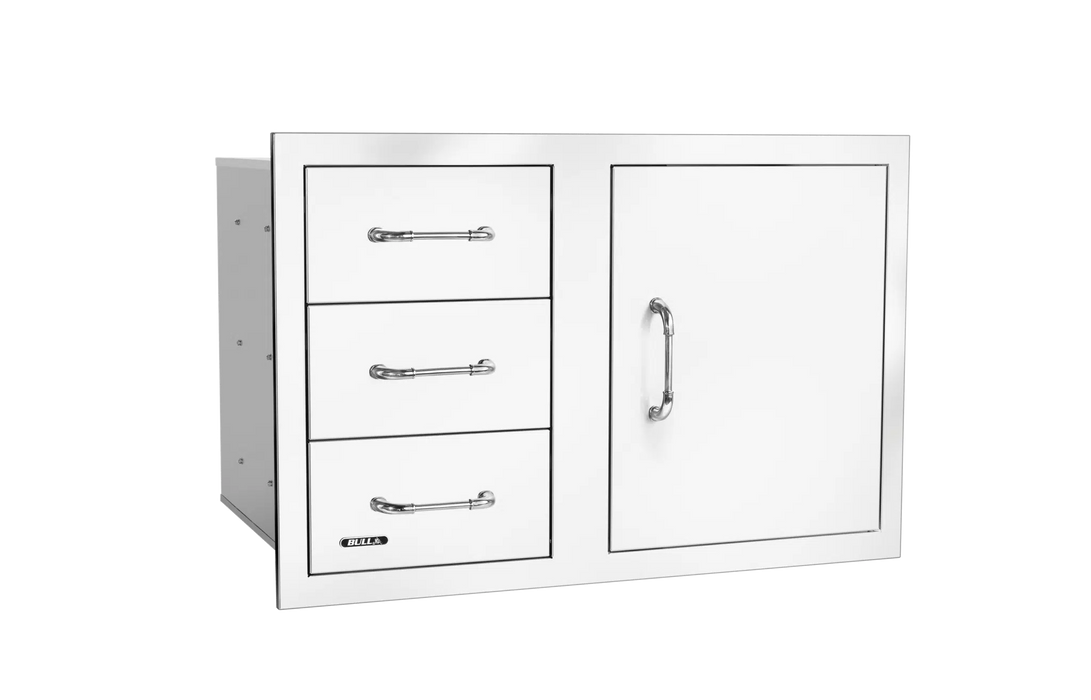 Bull 38 in Stainless-Steel 3 Drawer Door Combo with Reveal