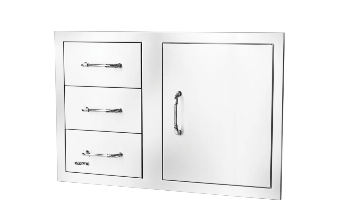 Bull 38 in Stainless-Steel 3 Drawer Door Combo with Reveal