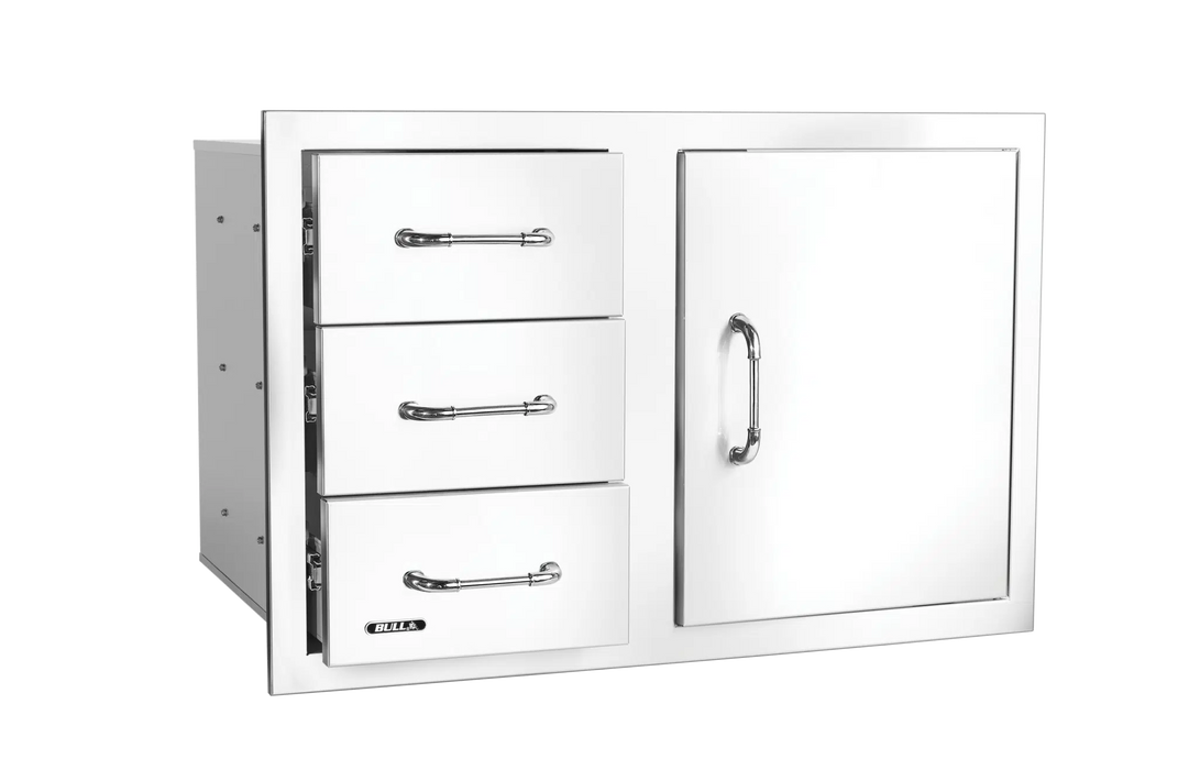 Bull 38 in Stainless-Steel 3 Drawer Door Combo with Reveal