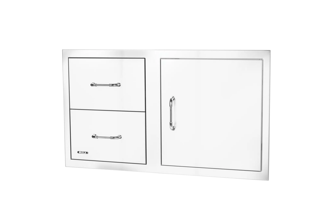 Bull Reversible 38 in Stainless-steel Door/Drawer Combo with Reveal