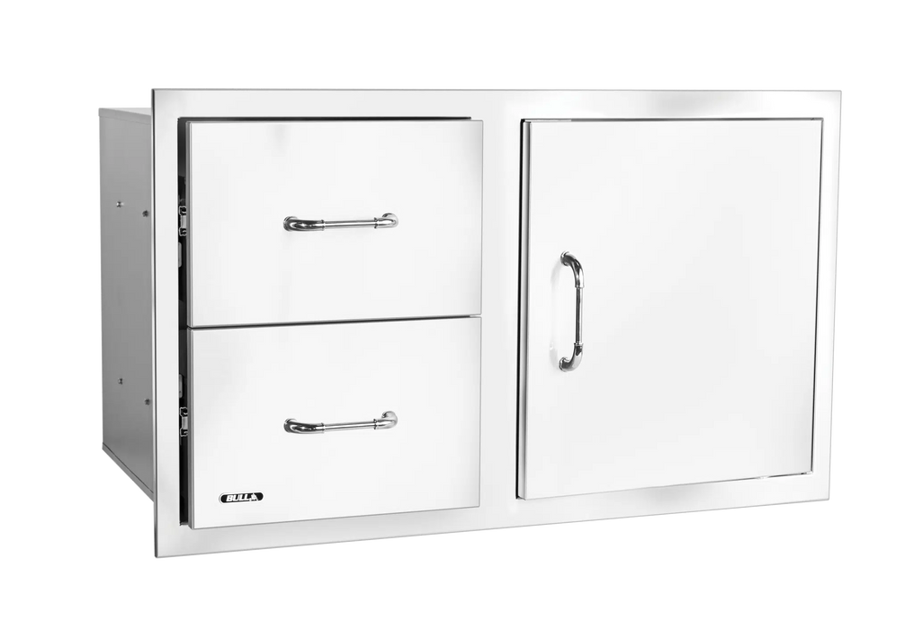 Bull Reversible 38 in Stainless-steel Door/Drawer Combo with Reveal
