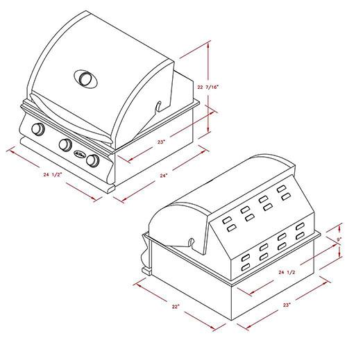 Cal Flame's Genious Series 3 Burner Grill - LP