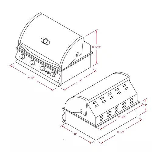 Cal Flame's Genious Series 4 Burner Grill - LP