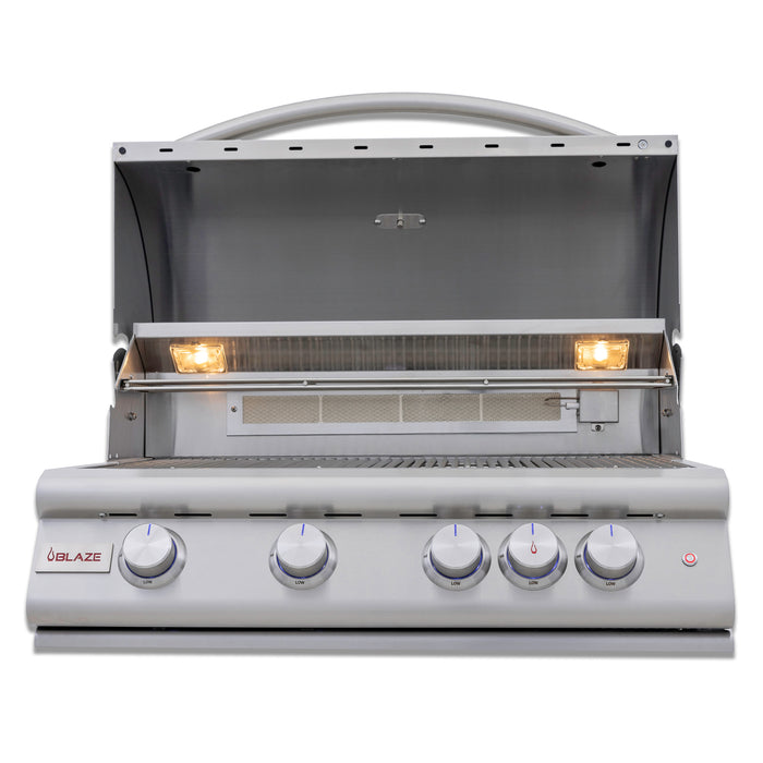 Blaze 32-Inch 4-Burner Premium LTE+ Gas Grill w/ Rear Burner & Built-in Lighting System