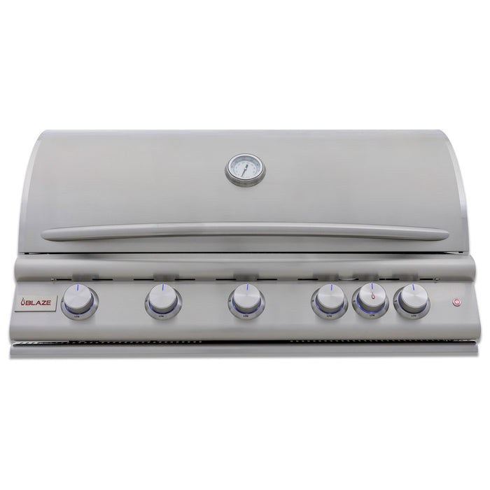 Blaze 40-Inch 5-Burner Premium LTE+ Gas Grill w/ Rear Burner & Built-in Lighting System