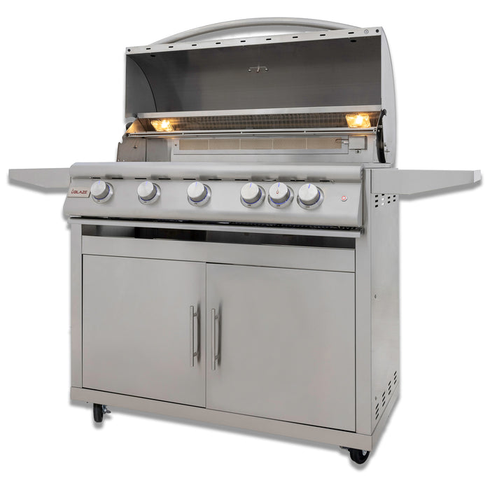 Blaze 40-Inch 5-Burner Premium LTE+ Gas Grill w/ Rear Burner & Built-in Lighting System