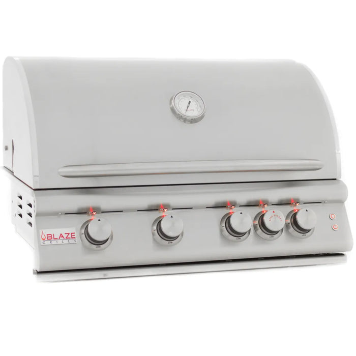 Blaze 32-Inch 4-Burner LTE Gas Grill w/ Rear Burner & Built-in Lighting System