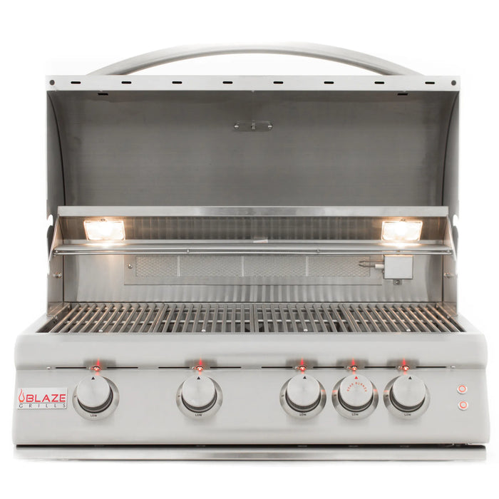 Blaze 32-Inch 4-Burner LTE Gas Grill w/ Rear Burner & Built-in Lighting System