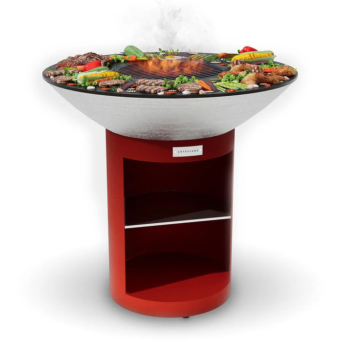 Arteflame 40-inch Platinum RED Grill w/ Classic Storage Base (5)