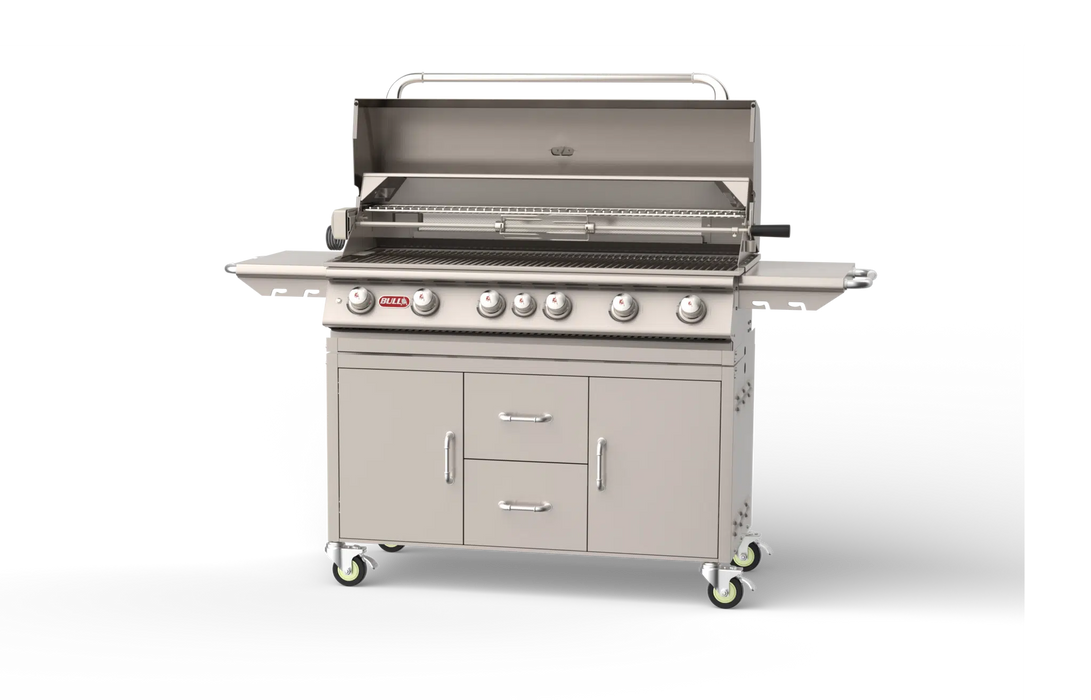 Bull Diablo – 46 in 6 Burner Built-in Gas Barbecue Grill w/ Cart