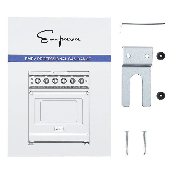 Empava 30 In. Pro-Style Slide-in Single Oven Gas Range