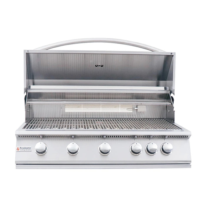 RCS 40 inch Premier Series Built-In Grill Blue LED w/ Rear Burner