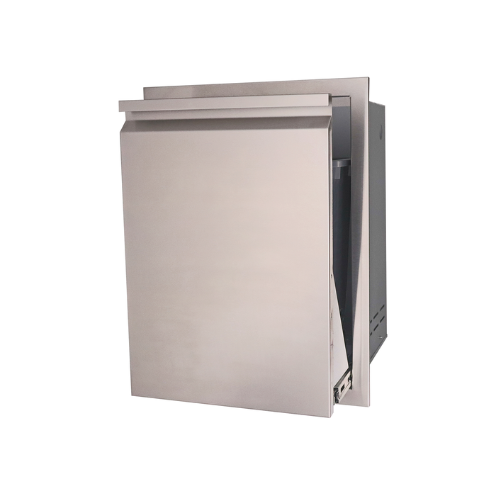 RCS The Valiant Series Stainless Steel Single Trash Can - Fully enclosed