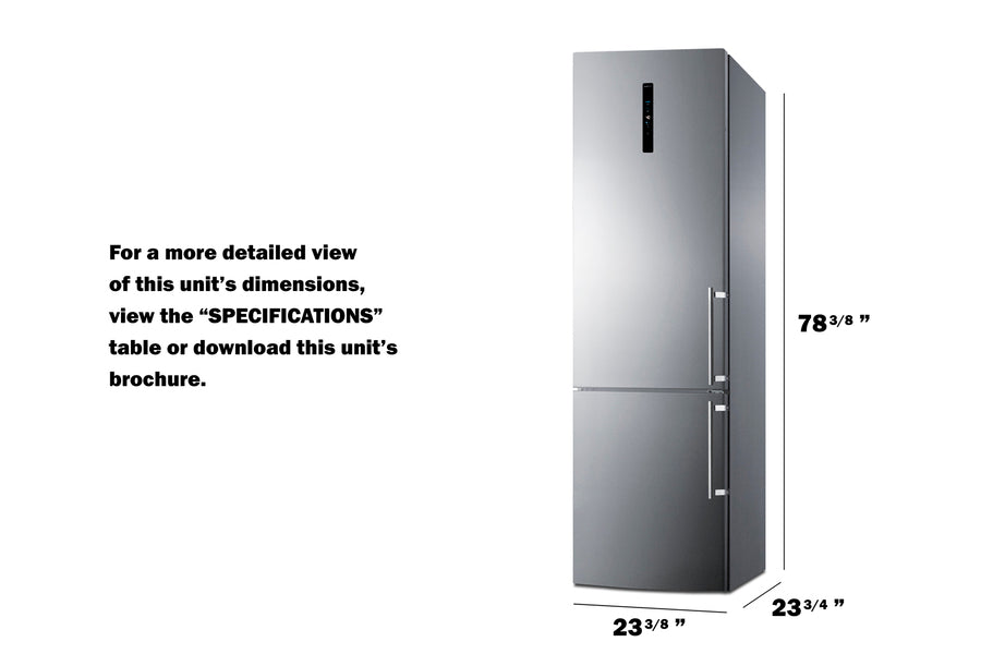 24" Wide Bottom Freezer Refrigerator - LHS