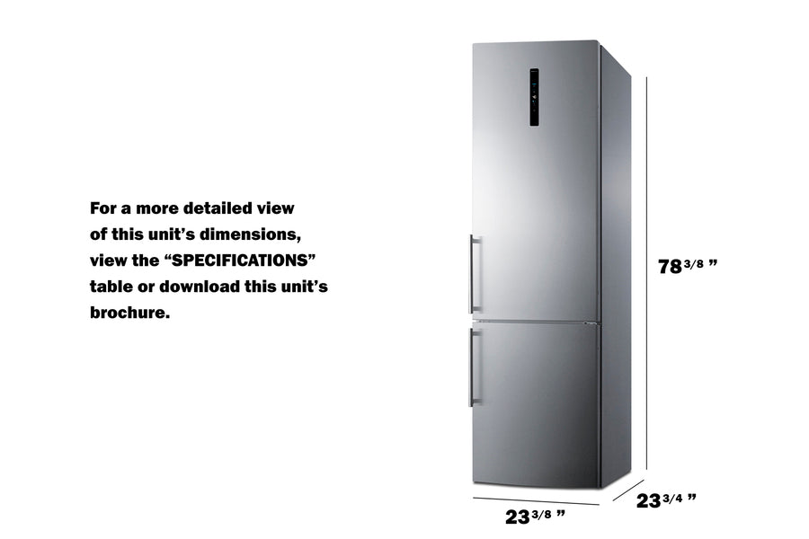 24" Wide Bottom Freezer Refrigerator - RHS